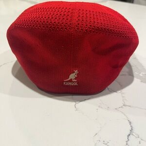 Kangol Red Ventair Knit 504-Style Medium Cap Red Vintage Retro Cute